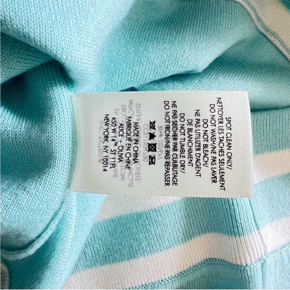 Alice + Olivia Light Blue Sweater with Multicolor Appliqué - Picture 4 of 8